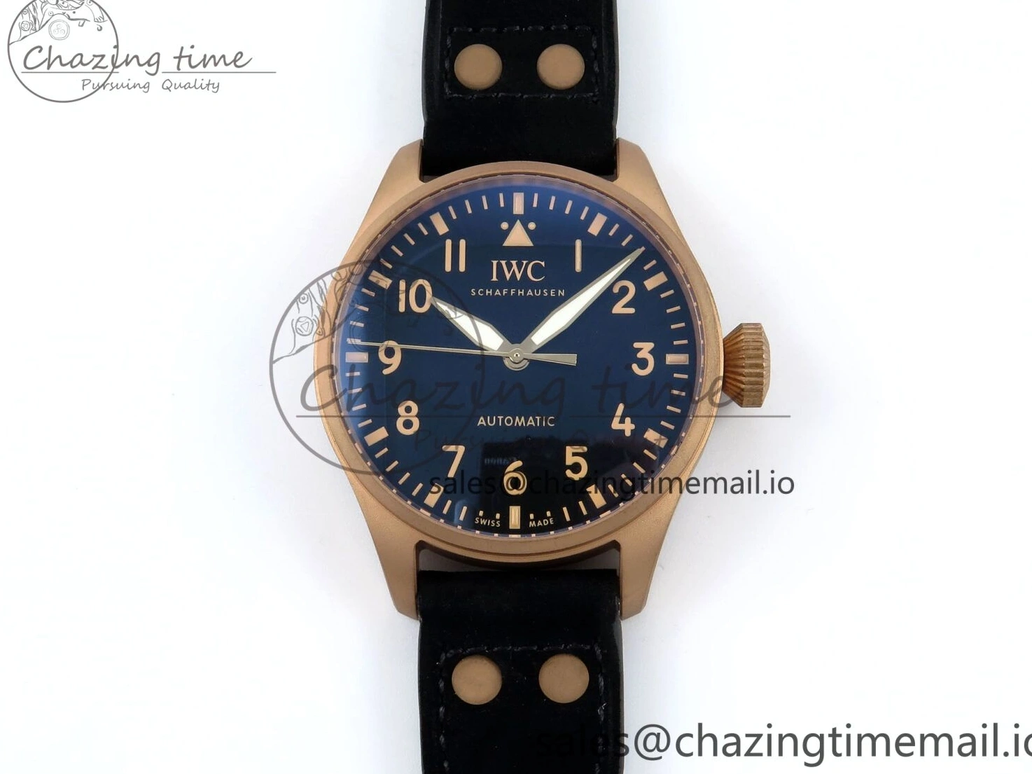 MIROTIME 0124 Affordable Big Pilot IW329703 M+F 1:1 Best Edition Black Dial on Black Nylon Strap MY 7004